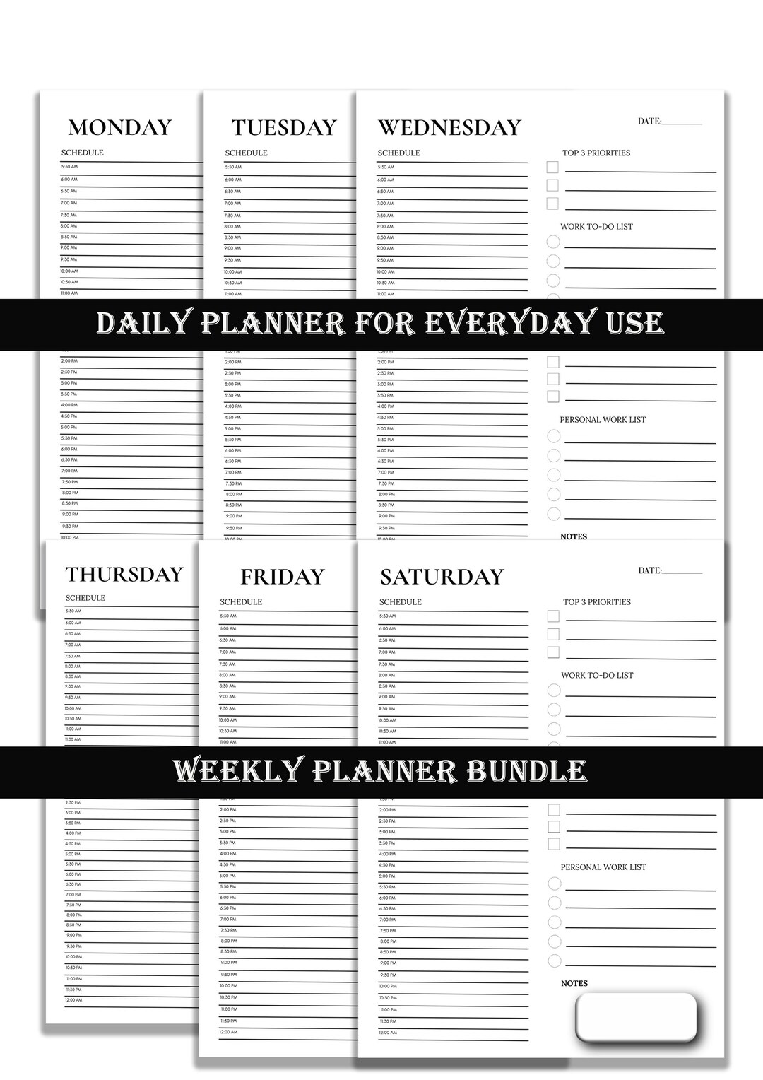 Focus Planner Printable: Deep Work, ADHD Productivity, Time Blocking ...