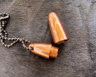 Ciondolo a capsula solido Mokume Jane personalizzato fatto a mano – Gioielli artigianali in metallo misto per uomo e donna