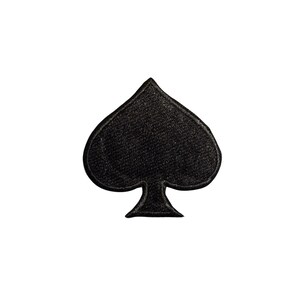 Black Spade Patch | Embroidered Poker Ace Symbol Applique | Stealth Tactical Badge