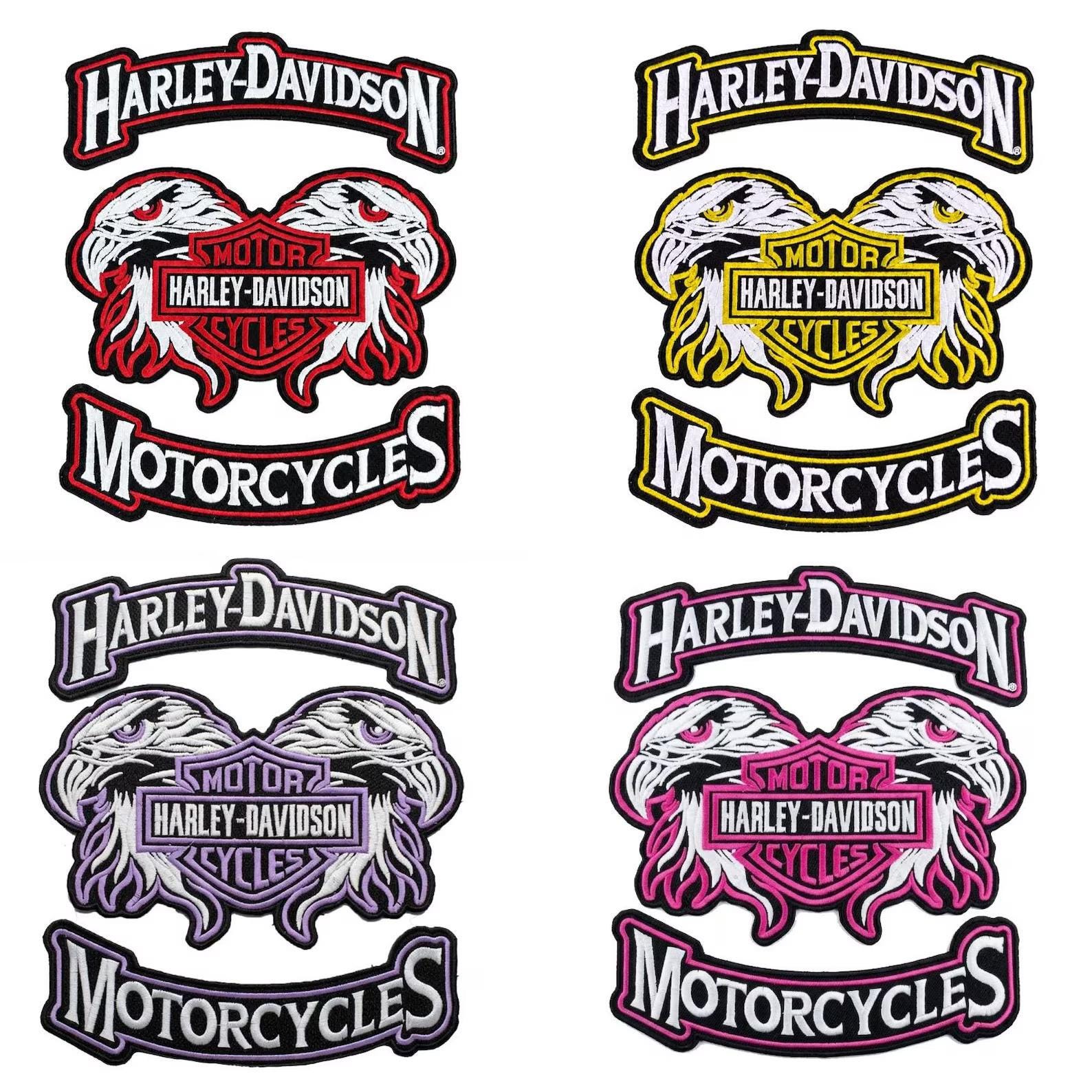 Motorcycle Rider Patch Set of 3 Embroidered Iron On Appliques Biker Vest Back Patches for Jackets Vests Riding Gear Decor