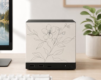 Botanical Line Art Steam Machine Faceplate | Minimalist Plant UV Print Skin