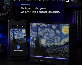 Individuelle Frontplatte für Dampfmaschinen, Gestalten Sie Ihre eigene personalisierte magnetische Abdeckplatte, Ihr Foto oder Kunstwerk UV-bedruckt, Geschenk für Gamer mit Dampfventil