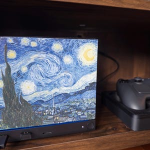 Starry Night Steam Machine Faceplate Van Gogh Front Panel Fine Art UV Printed Magnetic Classic Painting Gamer Gift