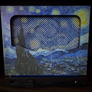 New Mesh!! Starry Night Steam Machine Faceplate Van Gogh Front Panel Fine Art UV Printed Magnetic Classic Painting Gamer Gift