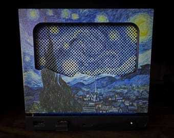 New Mesh!! Starry Night Steam Machine Faceplate Van Gogh Front Panel Fine Art UV Printed Magnetic Classic Painting Gamer Gift