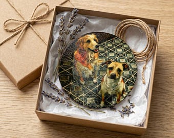 Custom Pet Portrait Magnet: Textured Brushstroke Photo Keepsake (4 inch Diameter)