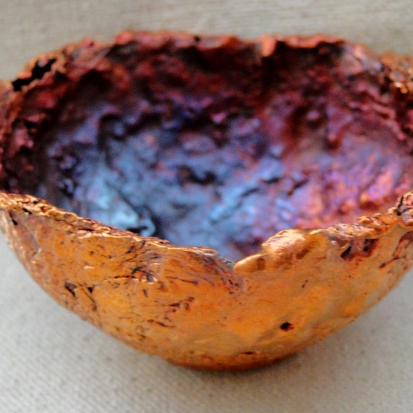 Hand Formed Copper Bowl made of pure Arizona copper 3 inches in dia 11/2 inches deep