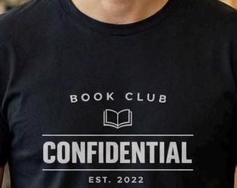 Camiseta "Club de lectura confidencial" divertida para lectores introvertidos. Camiseta con tipografía minimalista.