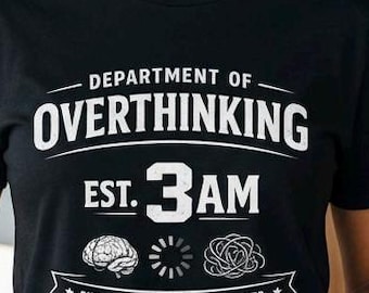 Camiseta divertida sobre pensar demasiado, insomnio, neurodiversidad