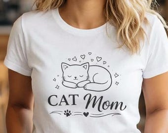 Camiseta "Mãe de Gato" - Presente para o Dia das Mães - Camiseta fofa para amantes de gatos - Presente perfeito para a mamãe