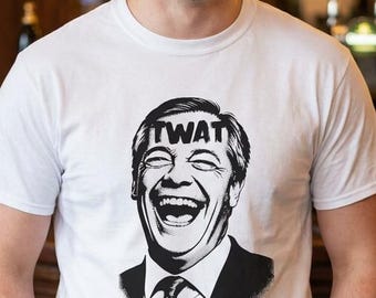 Camiseta Anti-Reformas Nigel Farage Idiota Camiseta Antifascista Sátira da Política do Reino Unido
