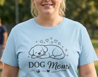 Camiseta para Mãe de Cachorro, Camiseta Minimalista e Fofa para Amantes de Cães, Presente para o Dia das Mães