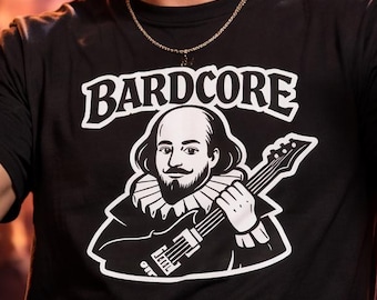 Camiseta Bardcore Shakespeare Divertida Camiseta Literaria Metal Regalo para Profesor Dark Academia