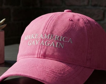 Make America Gay Again Cap Anti-Trump Anti-Maga Hat No Kings LGBTQ Pride