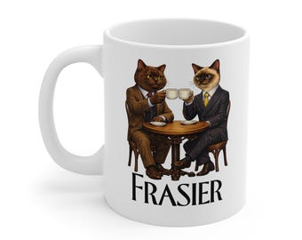 Taza de los gatos Frasier y Niles Crane en el Café Nervosa