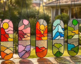 Jarrón de propagación de vidrieras, soporte colgante para plantas, maceta hidropónica, atrapasol para ventana, regalo para amantes de las plantas, regalo de inauguración de casa