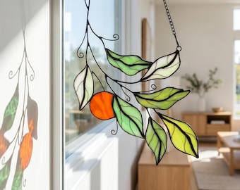 Atrapasueños de hojas de vidrieras, plantas de interior, decoración de habitaciones con plantas, regalos para amantes de las plantas, regalo asequible para inauguración de casa, regalo de graduación