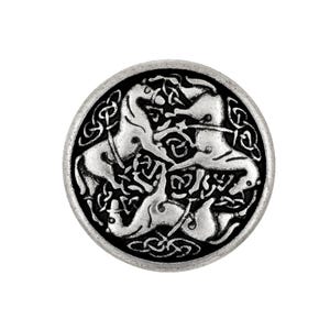 6 Sets Celtic Horses Metal Screw Back Concho Rivets. Screw Included. 30mm (1-3/16 inch)(Antique Silver)(MTN3100-RV-AS)