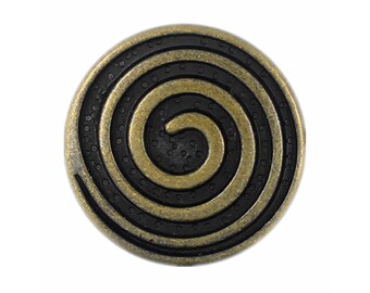 12 Pieces Spiral Metal Shank Buttons. 20mm (3/4 inch) (Antique Brass)(MTN0102-AB)