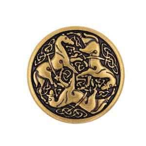 6 sets Celtic Horses metalen conchoklinknagels met schroefsluiting. Inclusief schroef. 30 mm (1-3/16 inch) (messing zwart) (MTN3100-RV-BB)