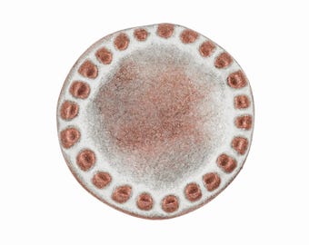 12 Pieces Stone Circle Metal Shank Buttons. 20mm (3/4 inch)(Copper White Patina)(MTN0358-CWP)