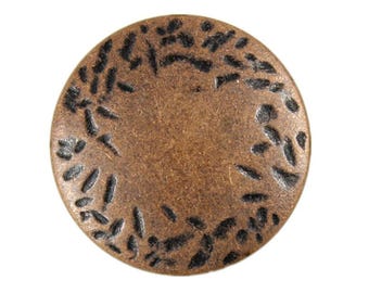 12 Pieces Hammered Texture Metal Shank Buttons. 25mm (1 inch) (Antique Copper)(MTN2507-AC)