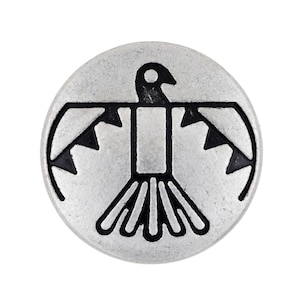 10 stuks Aztec Thunderbird metalen conchoklinknagels met platte basis. Inclusief schroef. 20 mm (3/4 inch) (antiekzilver) (MTN3204-RV-AS)