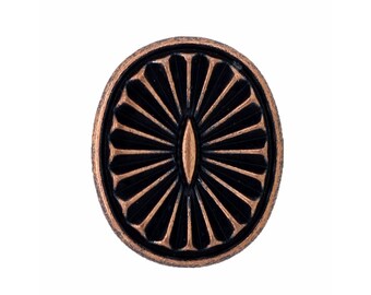 12 Pieces Antique Copper Oval Southwest Concho Style Metal Shank Buttons. 21mm X 17mm
