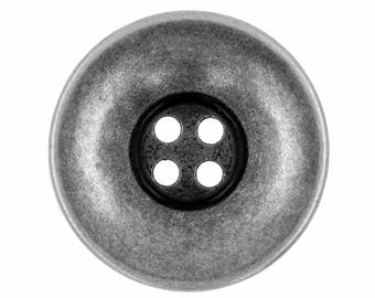 12 Pieces Funnel Shaped Metal Hole Buttons. 25mm (1 inch)(Gray Silver)(MTN2035-25-GS)