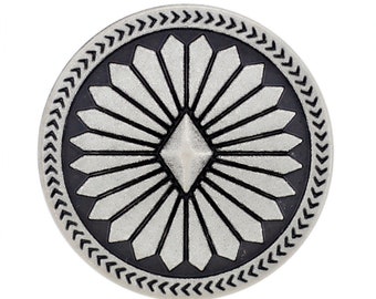 Bottoni con gambo in metallo con fiore di diamante argento antico da 10 pezzi. 25 mm (1 pollice)