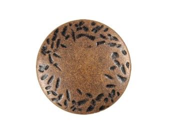 12 Pieces Hammered Texture Metal Shank Buttons. 25mm (1 inch) (Antique Copper)(MTN2507-AC)