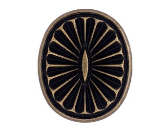 12 bottoni con gambo in metallo stile Concho sud-ovest ovali in ottone antico. 21 mm x 17 mm