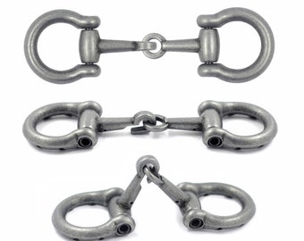 3 paia di chiusure per mantello multifunzione in stile ferro di cavallo argento opaco da cucire. 88 mm (3-7/16 pollici) fissato.