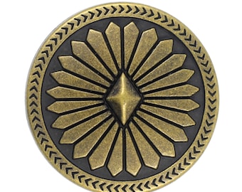 10 pezzi di bottoni in ottone anticato con gambo in metallo a forma di fiore di diamante. 25 mm (1 pollice)