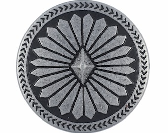 10 pezzi bottoni in metallo con gambo a forma di fiore di diamante in argento opaco. 25 mm (1 pollice)