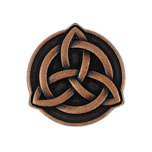 10 Pieces Celtic Trinity Knot Metal Shank Buttons. 22mm (7/8 inch) (Antique Copper)(MTN3031-AC)