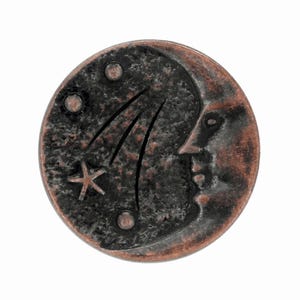 12 Stück Sternenklare Nacht Mann im Mond Metall Ösen Knöpfe. 20 mm (Antik Kupfer)(MTN3060-AC)