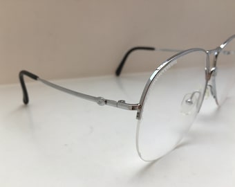 Armação de óculos de aviador Carrera 5308 prateada vintage dos anos 80, fabricada na Itália, nova (NOS).