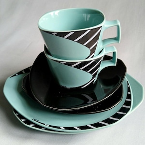 Rosenthal Flash One Porzellan-Tasse mit Untertasse – Dorothy Hafner Memphis Design