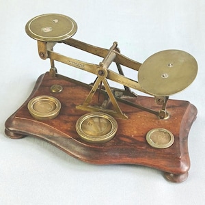 Antique Brass Balance Scale John Heath Birmingham Apothecary Gold Scale Curiosities Victorian Style England