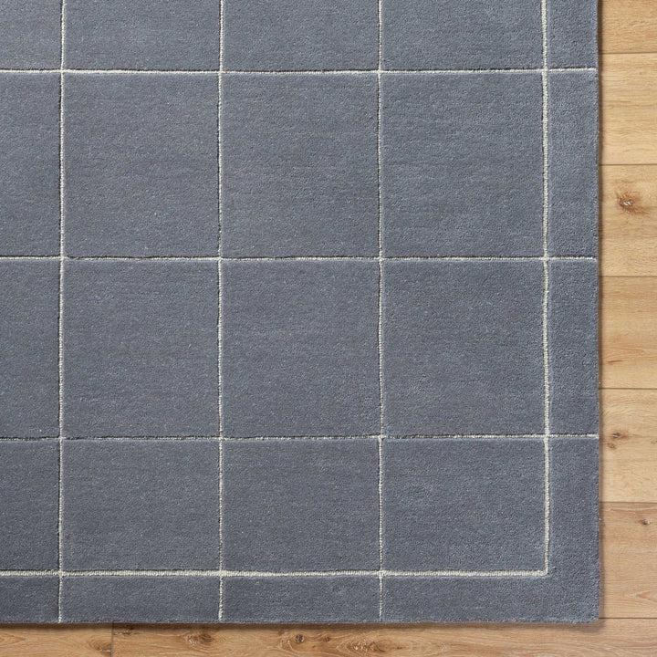 Hand Tufted Wool Rug | Grey Grid Pattern Rug | Minimalist Modern Area ...