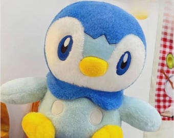 Peluche pingouin bleu doux - Grand coussin en peluche kawaii, cadeau de poupée doux et confortable