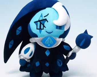 Peluche Anime Cookie 24 cm, poupée de style jeu de rôle kawaii bleu clair