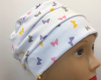 100% Cotton Adult Butterflies on White Hat