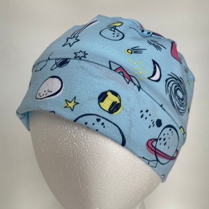 100% Cotton Child Space Doodle Jersey Knit Hat