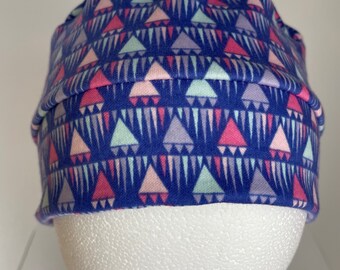 100% Cotton Child Triangles on Blue Hat