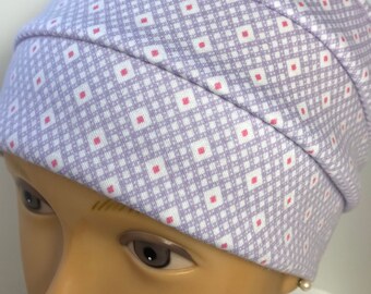 100% Cotton Adult Purple Tiny Diamonds Hat