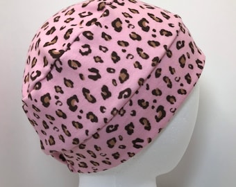 100% Cotton Child Leopard on Pink Hat