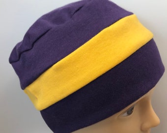 100% Cotton Adult Purple and Gold Hat