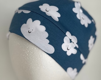 100% Cotton Child Happy Clouds Jersey Knit Hat